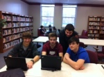 Sophomores enjoy drop in the library.